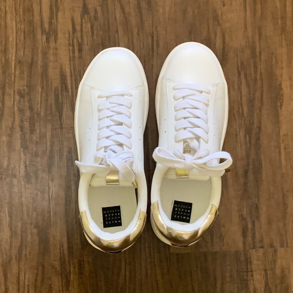 WHBM Kicks Animal- Trim Sneakers Ecru Sz 6 NWTs - Picture 6 of 13